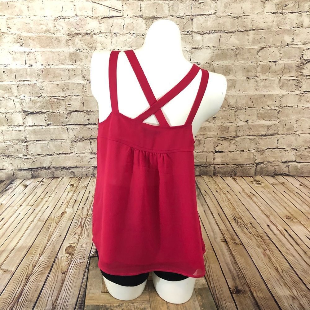 NWOTÂ pink chiffon dressy tank top small - Picture 4 of 8